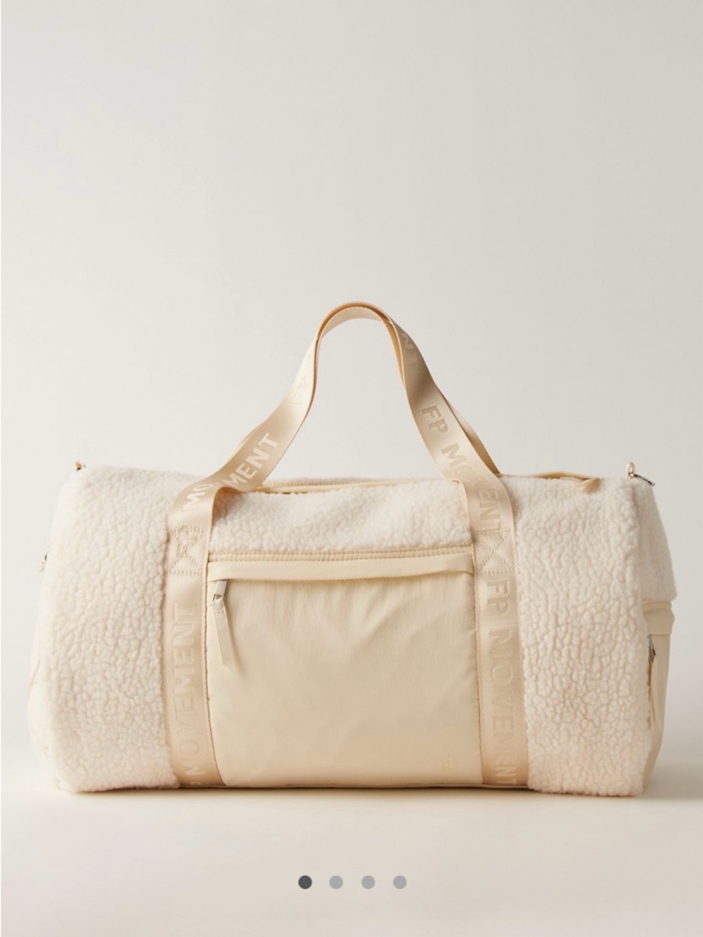 Free People Cream Sherpa Travel Duffel